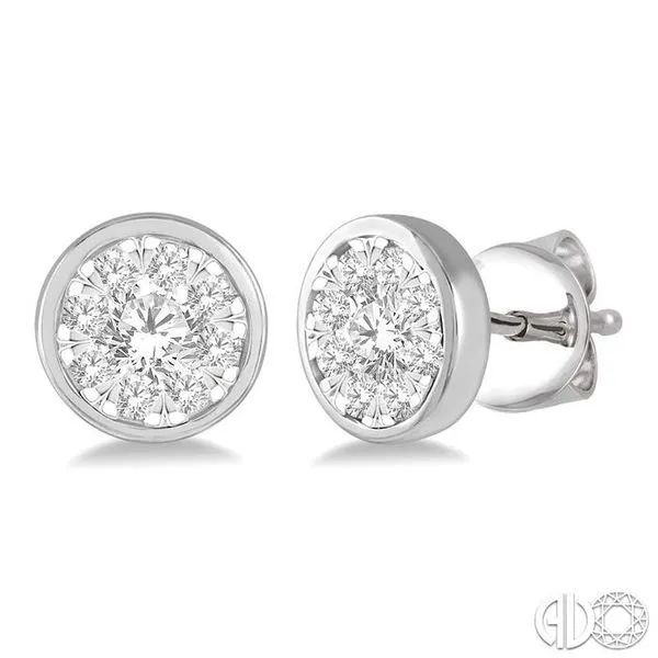 1 ctw Medallion Lovebright Round Cut Diamond Earring in 14K White Gold Becker's Jewelers Burlington, IA