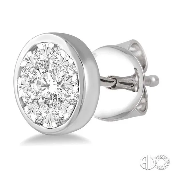 1/2 ctw Medallion Lovebright Round Cut Diamond Earring in 14K White Gold Image 3 Becker's Jewelers Burlington, IA