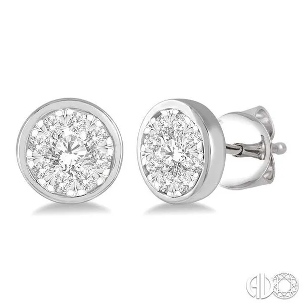 1/2 ctw Medallion Lovebright Round Cut Diamond Earring in 14K White Gold Becker's Jewelers Burlington, IA