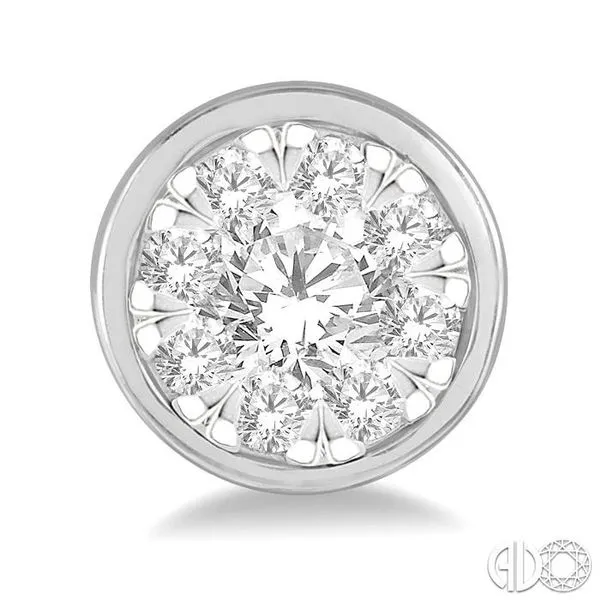 1/2 ctw Medallion Lovebright Round Cut Diamond Earring in 14K White Gold Image 2 Becker's Jewelers Burlington, IA