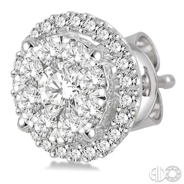 4 Ctw Lovebright Round Cut Diamond Earrings in 14K White Gold Image 3 Becker's Jewelers Burlington, IA