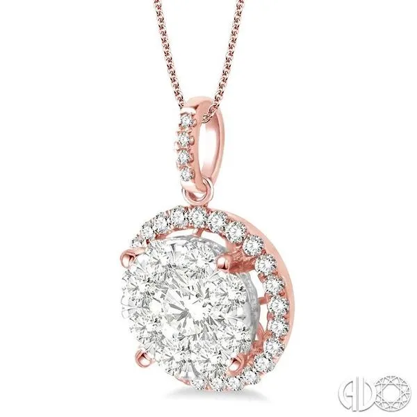 2 Ctw Lovebright Round Cut Diamond Pendant in 14K Rose Gold with Chain Image 2 Becker's Jewelers Burlington, IA