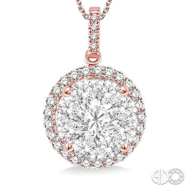 2 Ctw Lovebright Round Cut Diamond Pendant in 14K Rose Gold with Chain Image 3 Becker's Jewelers Burlington, IA