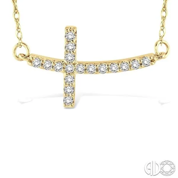 1/5 Ctw Round Cut Diamond Cross Pendant in 14K Yellow Gold with Chain Image 3 Becker's Jewelers Burlington, IA