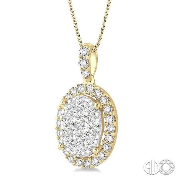 2 Ctw Oval Shape Diamond Lovebright Pendant in 14K Yellow Gold with Chain Image 2 Becker's Jewelers Burlington, IA