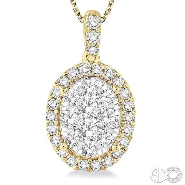 2 Ctw Oval Shape Diamond Lovebright Pendant in 14K Yellow Gold with Chain Image 3 Becker's Jewelers Burlington, IA