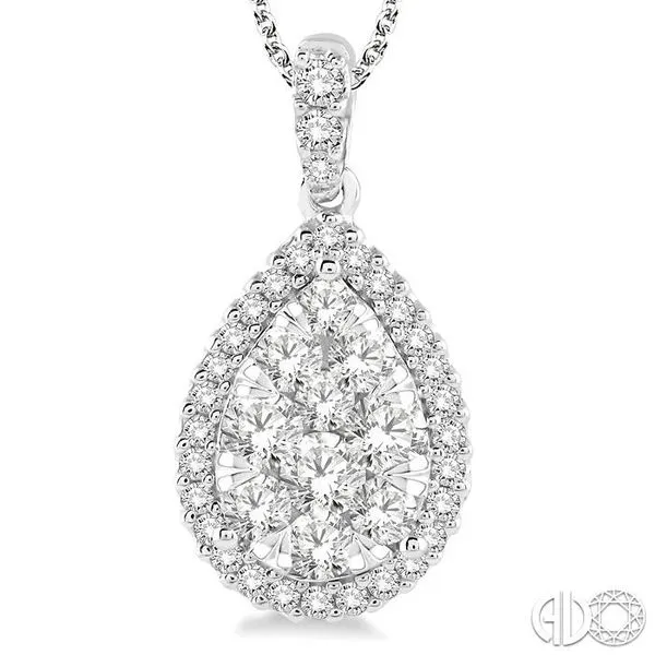 2 Ctw Pear Shape Diamond Lovebright Pendant in 14K White Gold with Chain Image 3 Becker's Jewelers Burlington, IA