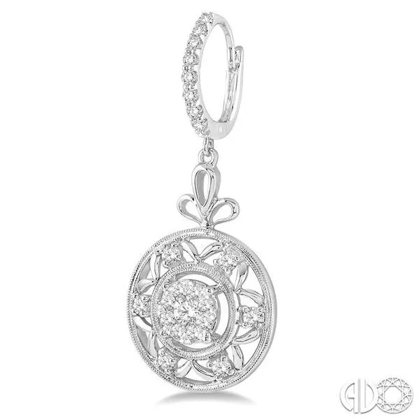 3/4 Ctw Round Cut Diamond Lovebright Earrings in 14K White Gold Image 3 Becker's Jewelers Burlington, IA