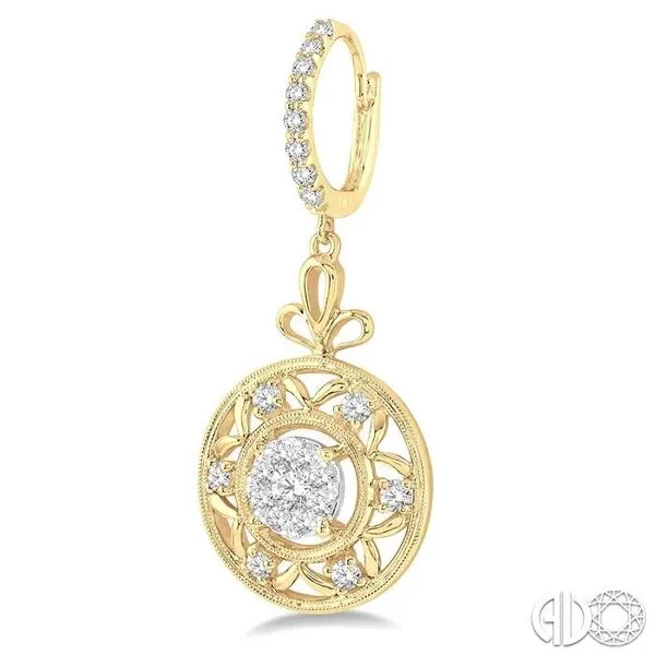 3/4 Ctw Round Cut Diamond Lovebright Earrings in 14K Yellow and White Gold Image 3 Becker's Jewelers Burlington, IA