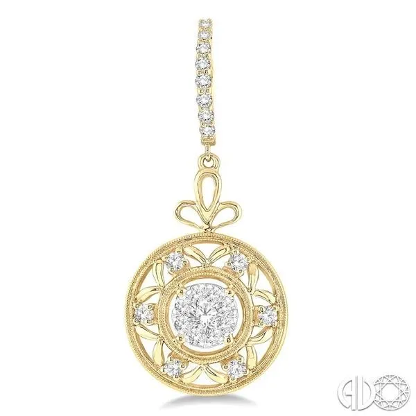 3/4 Ctw Round Cut Diamond Lovebright Earrings in 14K Yellow and White Gold Image 2 Becker's Jewelers Burlington, IA