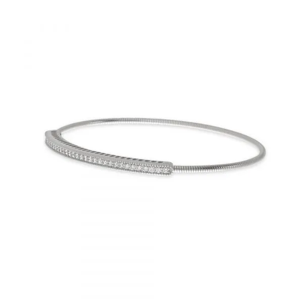 14K White Gold Diamond Expandable Bracelet
