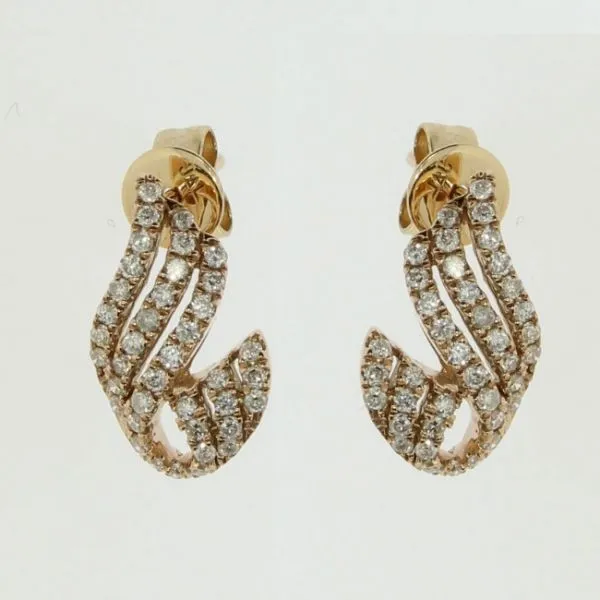 14k Rose Gold Diamond Fashion Earrings