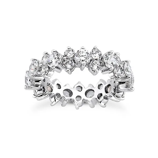 diamond eternity wedding band shown from top angle