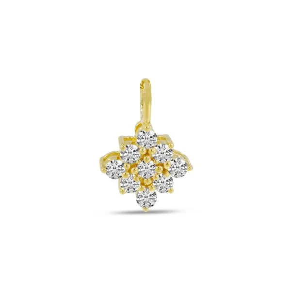 14K Yellow Gold Diamond Clustaire Pendant
