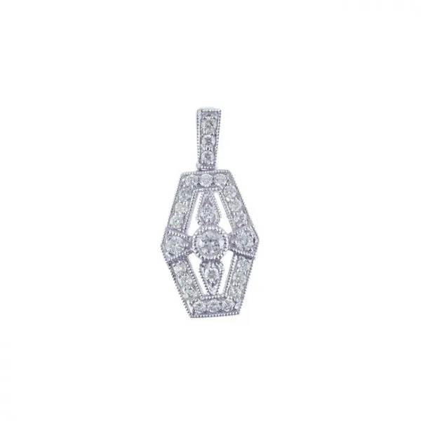 14K White Gold Antique Diamond Pendant