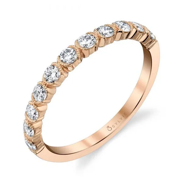 Sylvie Diamond Wedding Band for Women in White Gold