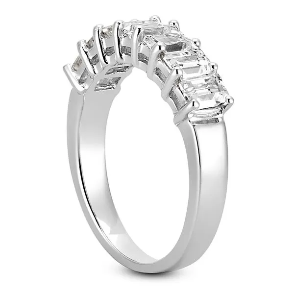 diamond wedding band shown from an angle