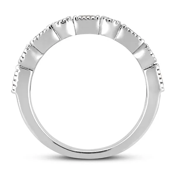 diamond wedding band shown from the side