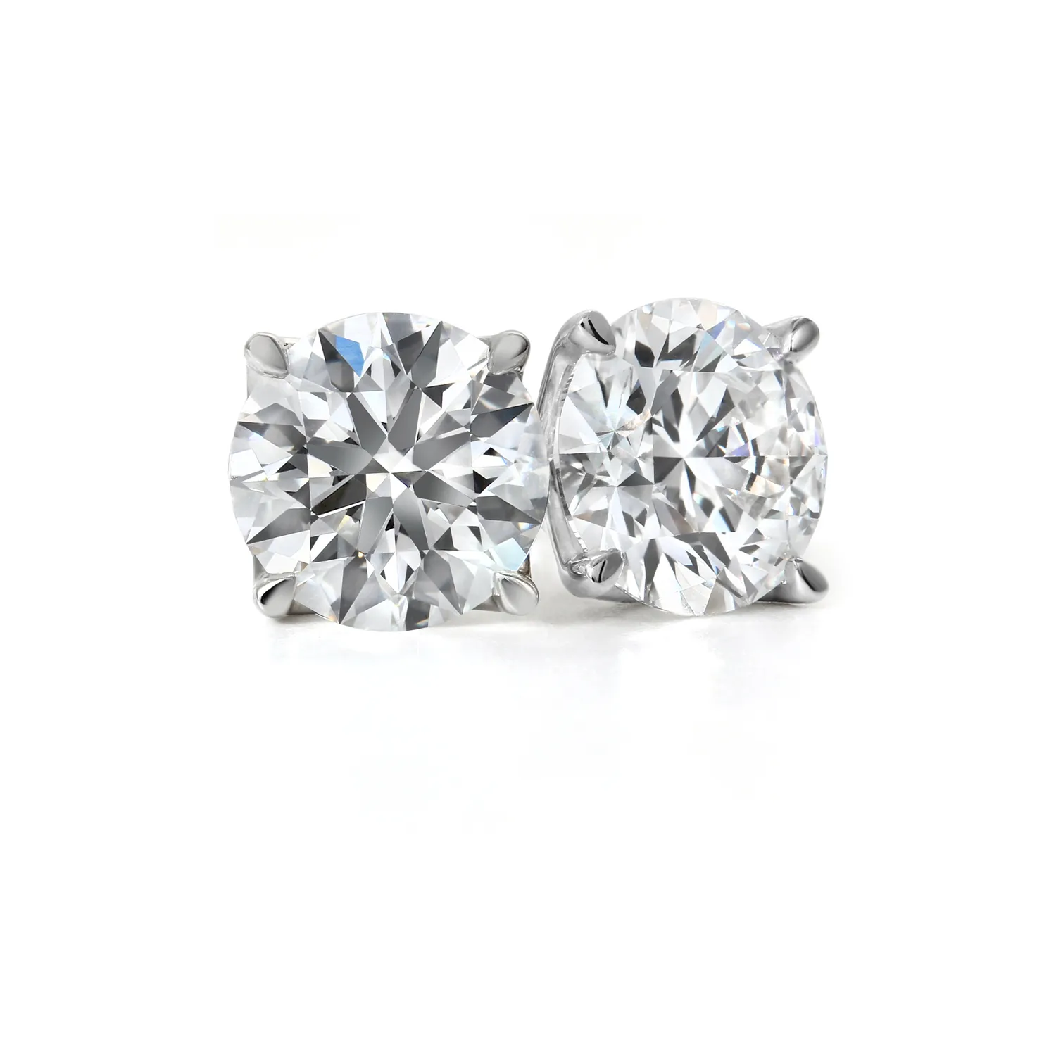 Signature White Gold Round Diamond Earrings