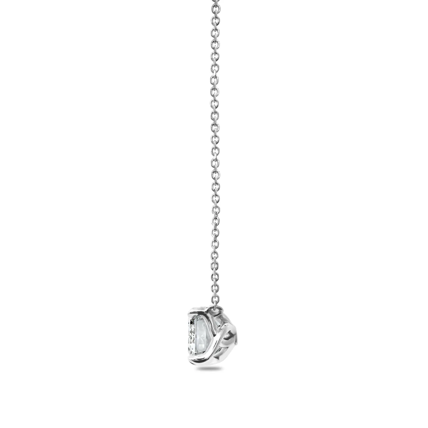 Side Angle Signature White Gold Emerald Diamond Pendant