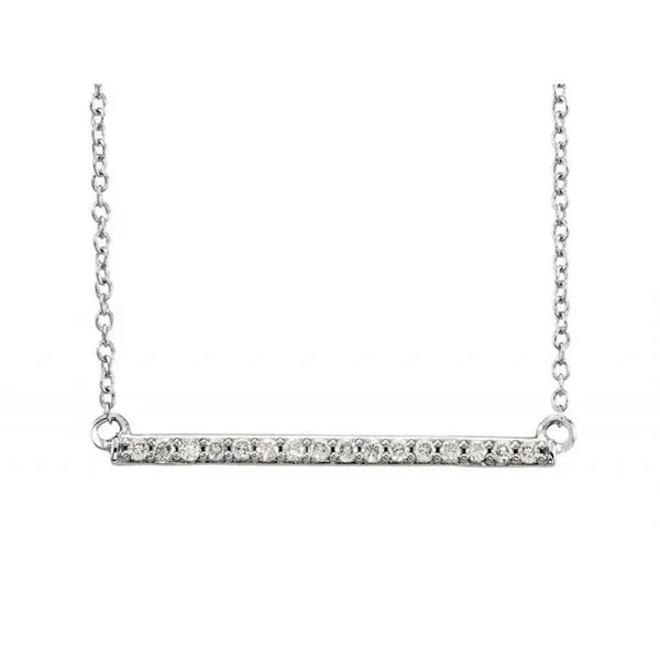 Diamond Bar Necklace in 14k White Gold Corwin's Main Street Jewelers Southampton, NY