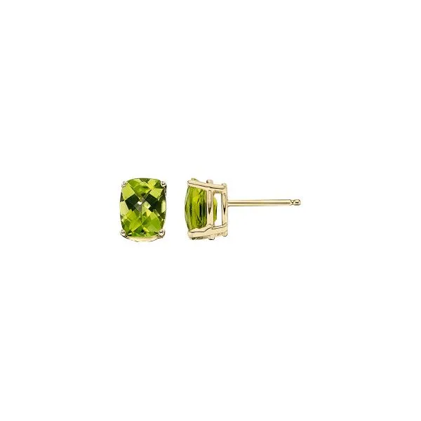 Rectangular Cushion Peridot Stud Earrings Corwin's Main Street Jewelers Southampton, NY