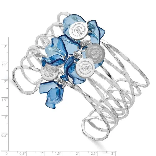 MLB Chicago Cubs Silver-tone Celebration Bangle Image 2 Crews Jewelry Grandview, MO