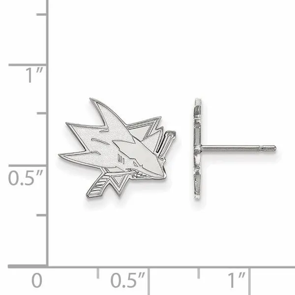 NHL San Jose Sharks Post Earrings Image 2 Crews Jewelry Grandview, MO