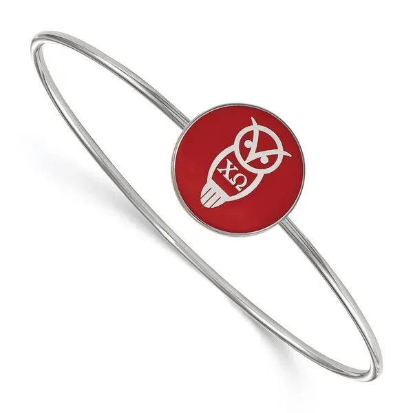 Sorority Life Rh-plated Chi Omega Bangle Crews Jewelry Grandview, MO