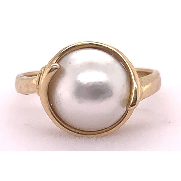 10K Yellow Cultured Pearl Ring Ace Of Diamonds Mount Pleasant, MI