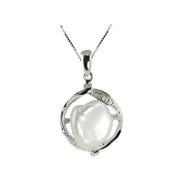 Sterling Silver Keshi Pearl & Diamonds Pendant Ace Of Diamonds Mount Pleasant, MI