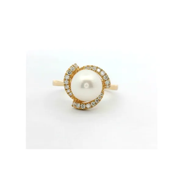 14Kt Yg 4.62Mm Round Pearl Ring With 0.21Ctw Diamond Accents Albert's Jewelers Kingsland, GA