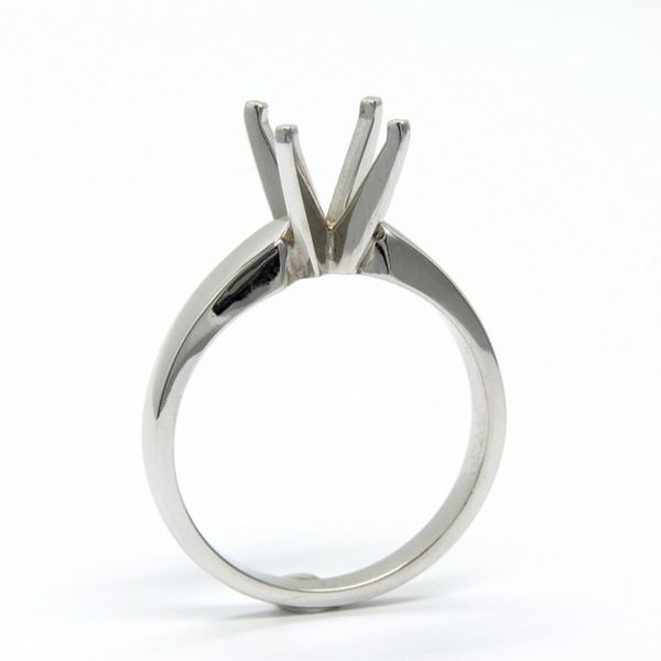 14k White Gold Wide, 4-Prong Solitaire Engagement Ring Image 3 Arezzo Jewelers Elmwood Park, IL