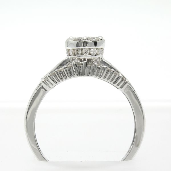 White Gold Three Row Cluster Engagement Ring Image 3 Arezzo Jewelers Elmwood Park, IL