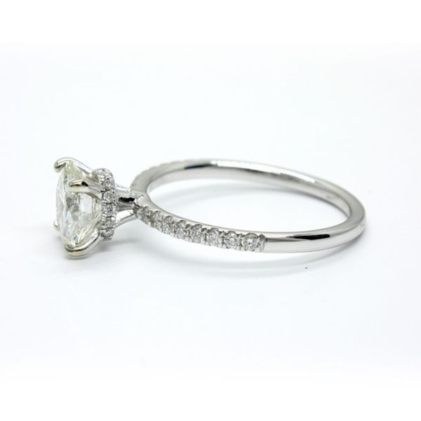 18k White Gold Round Diamond Engagement Ring with Moissanite Image 2 Arezzo Jewelers Elmwood Park, IL