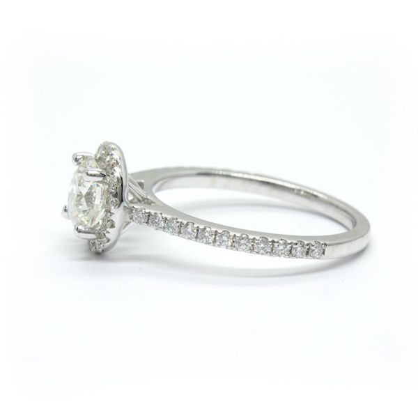 14k White Gold Diamond Halo Engagement Ring Image 2 Arezzo Jewelers Elmwood Park, IL