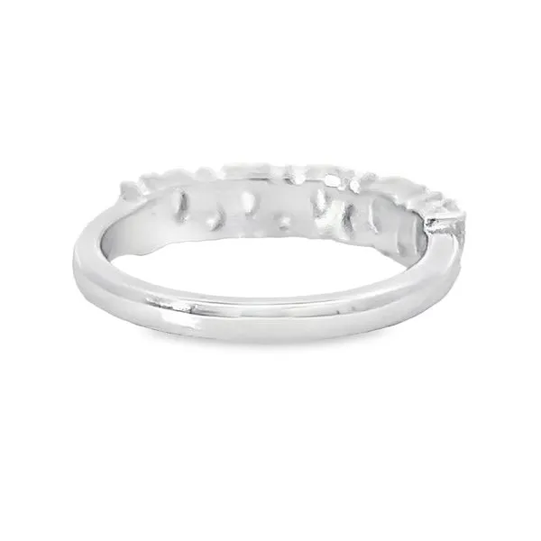 Exquisite 18K White Gold Alternating Pear Shape Diamond Anniversary Ring Image 4 Arezzo Jewelers Elmwood Park, IL