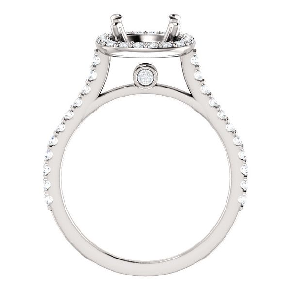 14k White Gold Halo Engagement Ring Image 2 Arezzo Jewelers Elmwood Park, IL