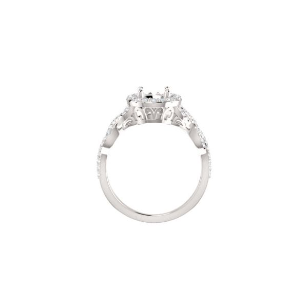 14k White Gold Halo Diamond Engagement Ring Image 2 Arezzo Jewelers Elmwood Park, IL