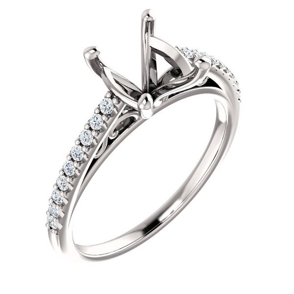 14k Cathedral Diamond Engagement Ring Arezzo Jewelers Elmwood Park, IL