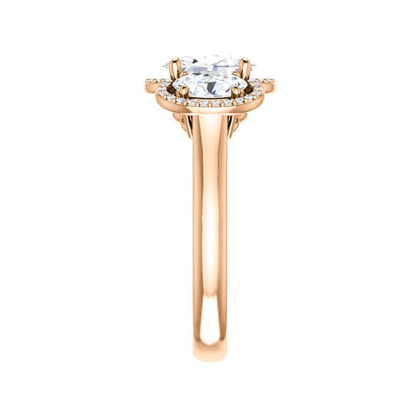 3-Stone Halo-Style Oval Engagement Ring Image 3 Arezzo Jewelers Elmwood Park, IL