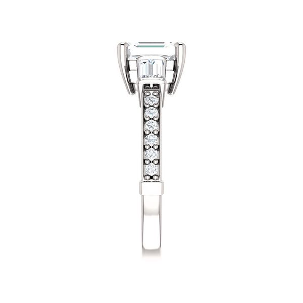 Baguette Accented Engagement Ring Image 3 Arezzo Jewelers Elmwood Park, IL