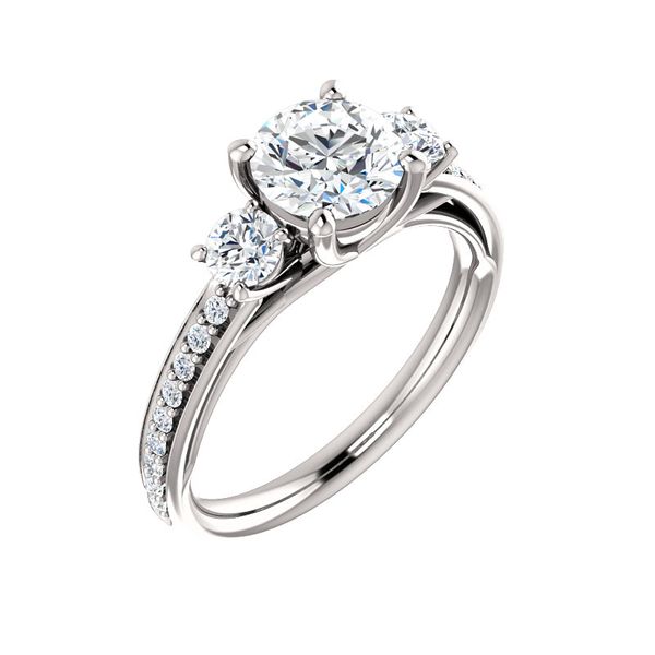 Side Stone Accented Engagement Ring Image 3 Arezzo Jewelers Elmwood Park, IL