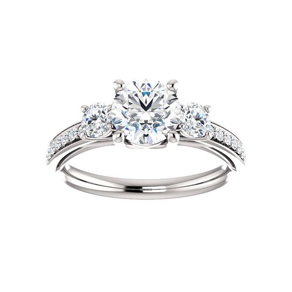Side Stone Accented Engagement Ring Arezzo Jewelers Elmwood Park, IL