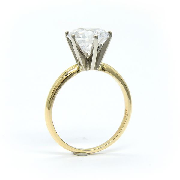 14k Two Tone Classic Solitaire Engagement Ring Mounting Image 3 Arezzo Jewelers Elmwood Park, IL