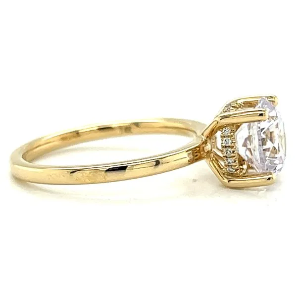 14k Yellow Gold Hidden Halo Diamond Engagement Ring Mounting Image 3 Arezzo Jewelers Elmwood Park, IL