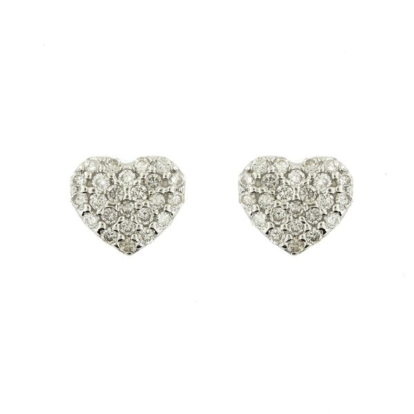 Pave Diamond Puffed Heart Earrings Arezzo Jewelers Elmwood Park, IL