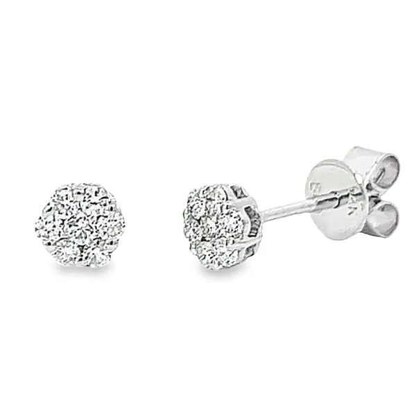 .22ct 14k White Gold Stud Earrings Image 2 Arezzo Jewelers Elmwood Park, IL