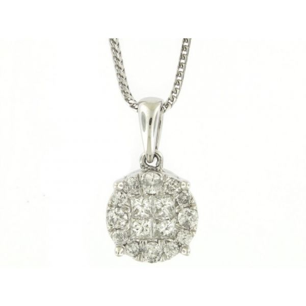 White Gold Diamond Pendant Arezzo Jewelers Elmwood Park, IL