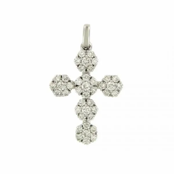 14K White Gold Diamond Cross Arezzo Jewelers Elmwood Park, IL